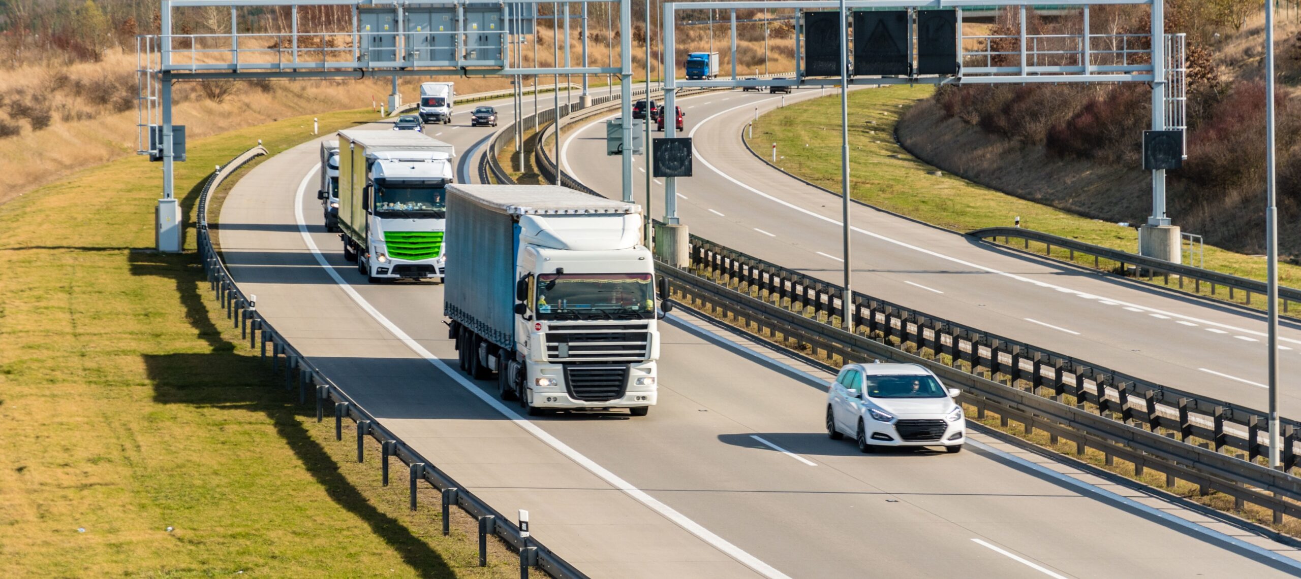 Trucks on the highway