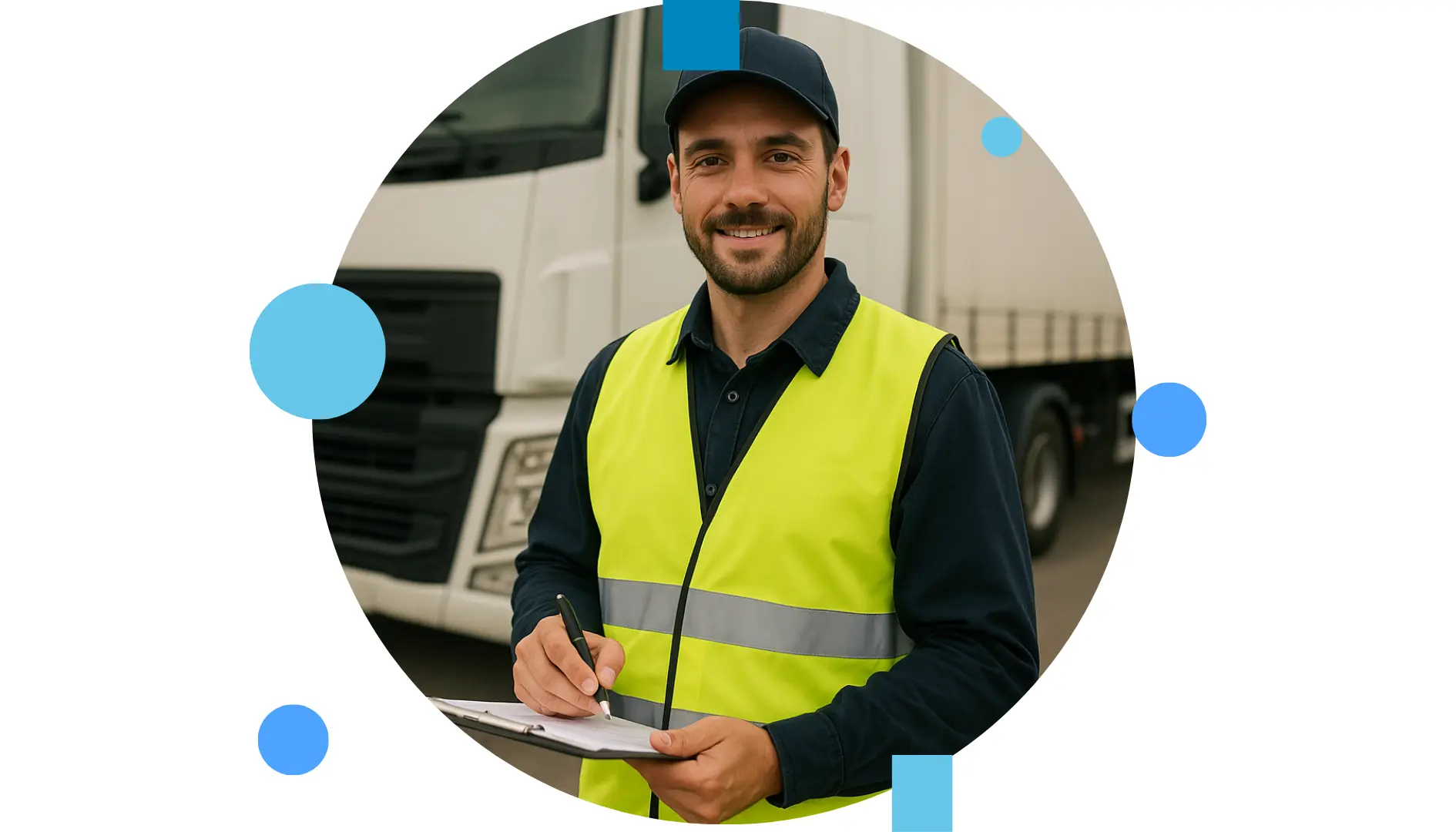Fleet Manager in front of a truck