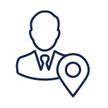 Icon of a man with a location